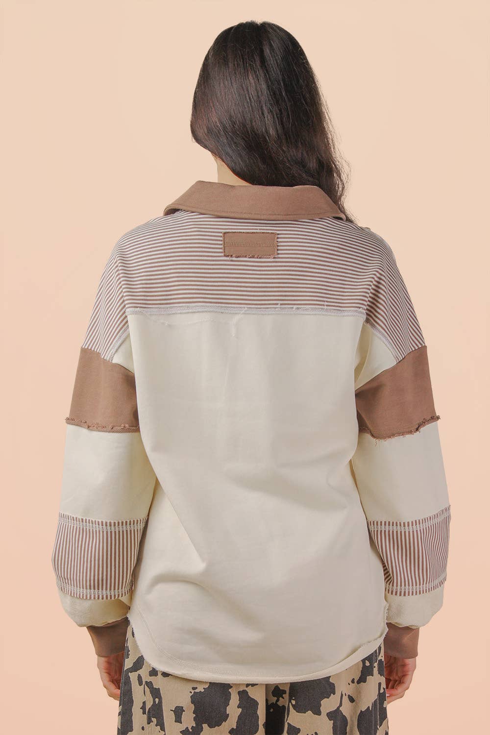 VERY J - Wholesale Knit Top - Women's - NT11851-Color Block Oversized Casual Knit Top3