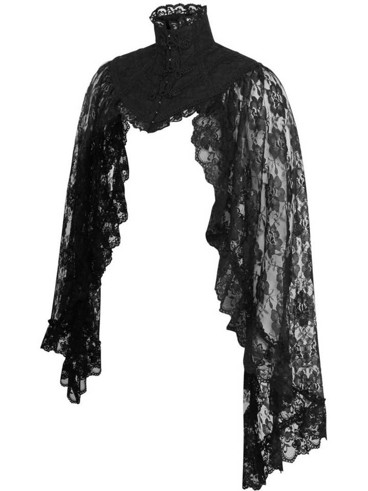 Daisy Corsets - Wholesale Jacket - Women's - Black Lace Sleeved Bolero Jacket