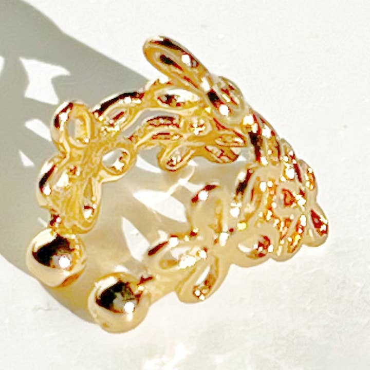 Gyldne blomster enkelt øre manchet for engroshandel hos Ninaouity