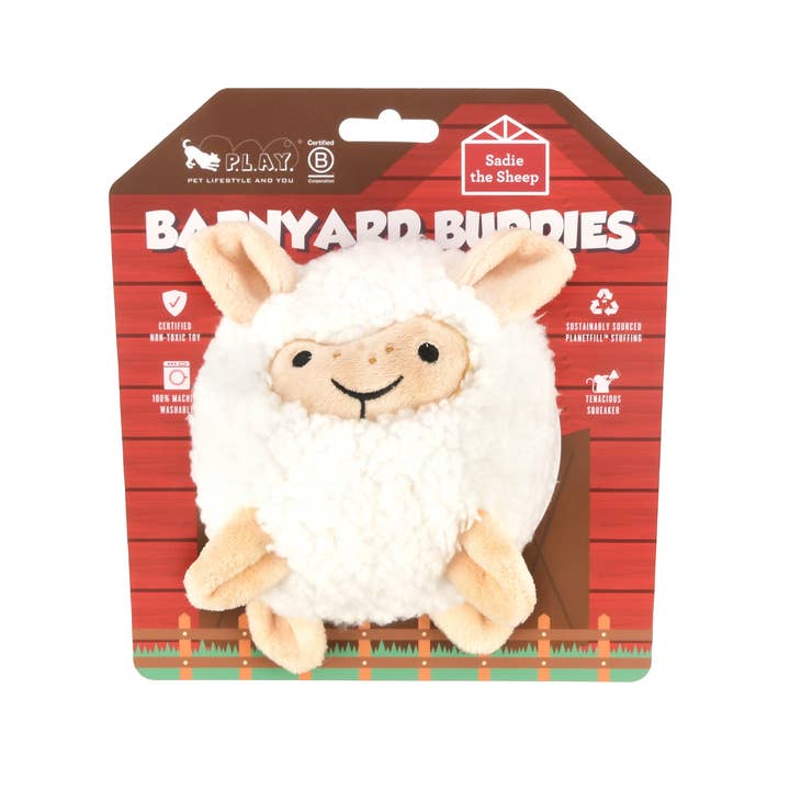 P.L.A.Y. Pet Lifestyle and You - Wholesale Pet Plush Toy - Dog - Barnyard Buddies - Sadie the Sheep4