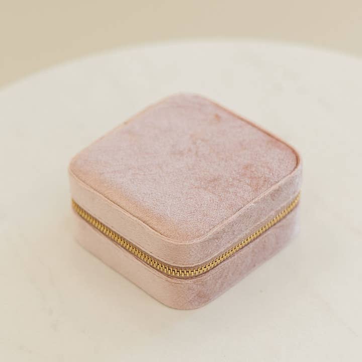 modern and chic - Wholesale Jewelry Box/Organizer - Eloise Velvet Travel Jewelry Box Case Organizer with Mirror