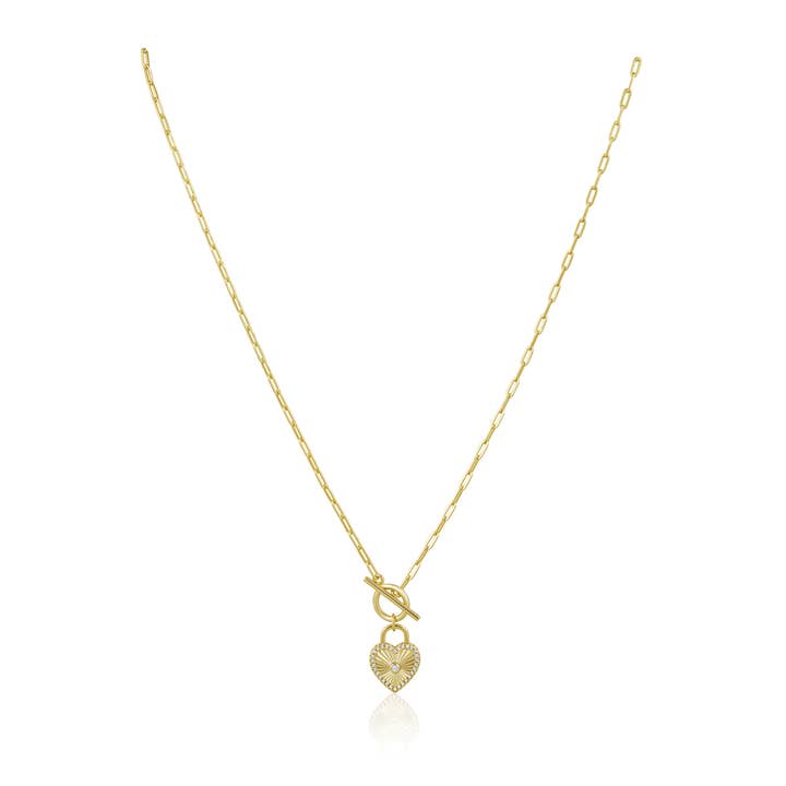 Heart Locked Toggle Necklace for wholesale by Sahira Jewelry Design