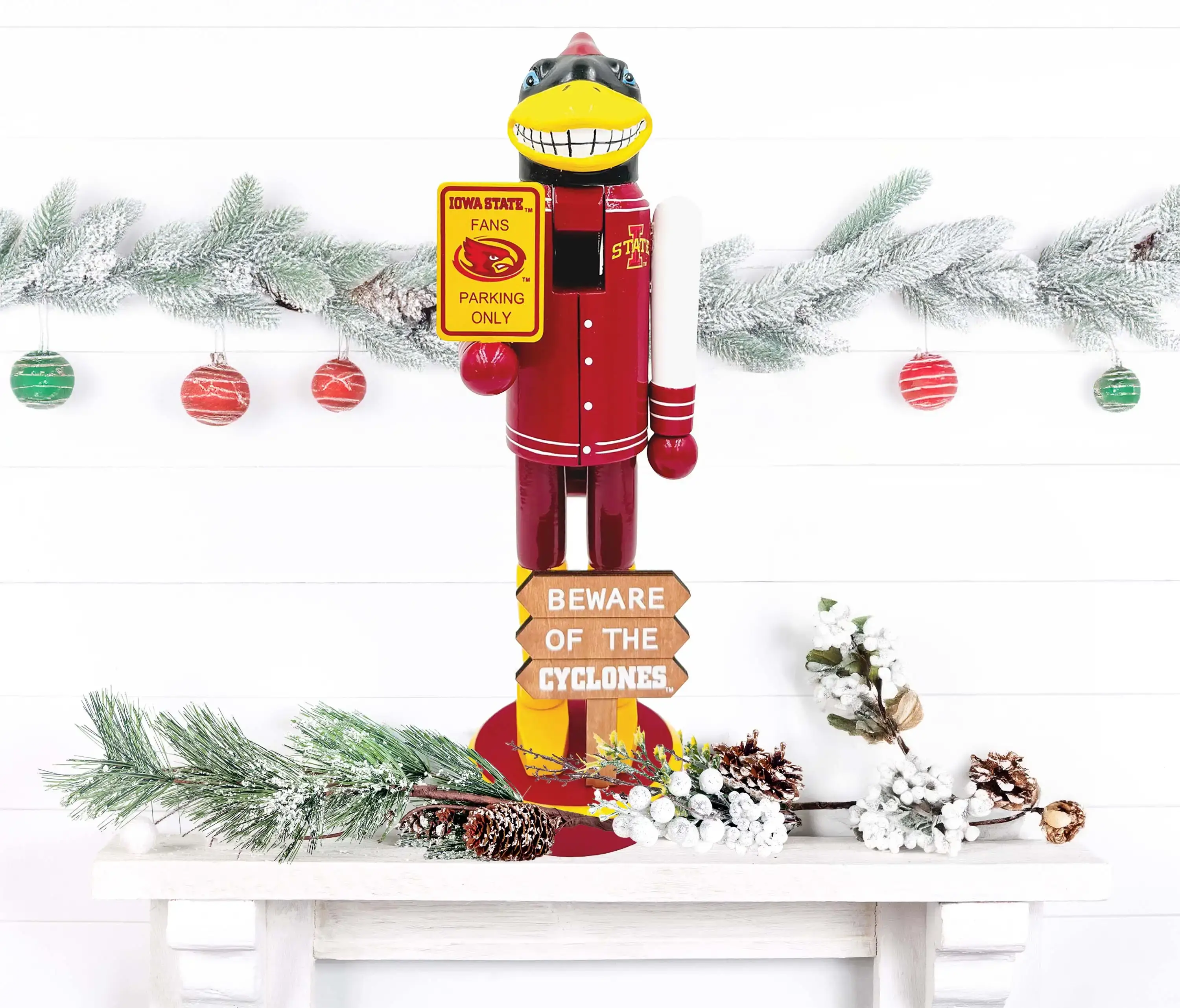 Santa’s Workshop Inc. - Wholesale Holiday Nutcracker - 12" Iowa State Beware of the Cyclones Nutcracker3