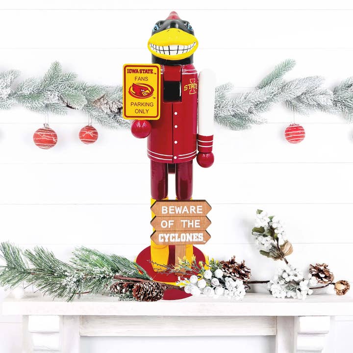 Santa’s Workshop Inc. - Wholesale Holiday Nutcracker - 12" Iowa State Beware of the Cyclones Nutcracker3