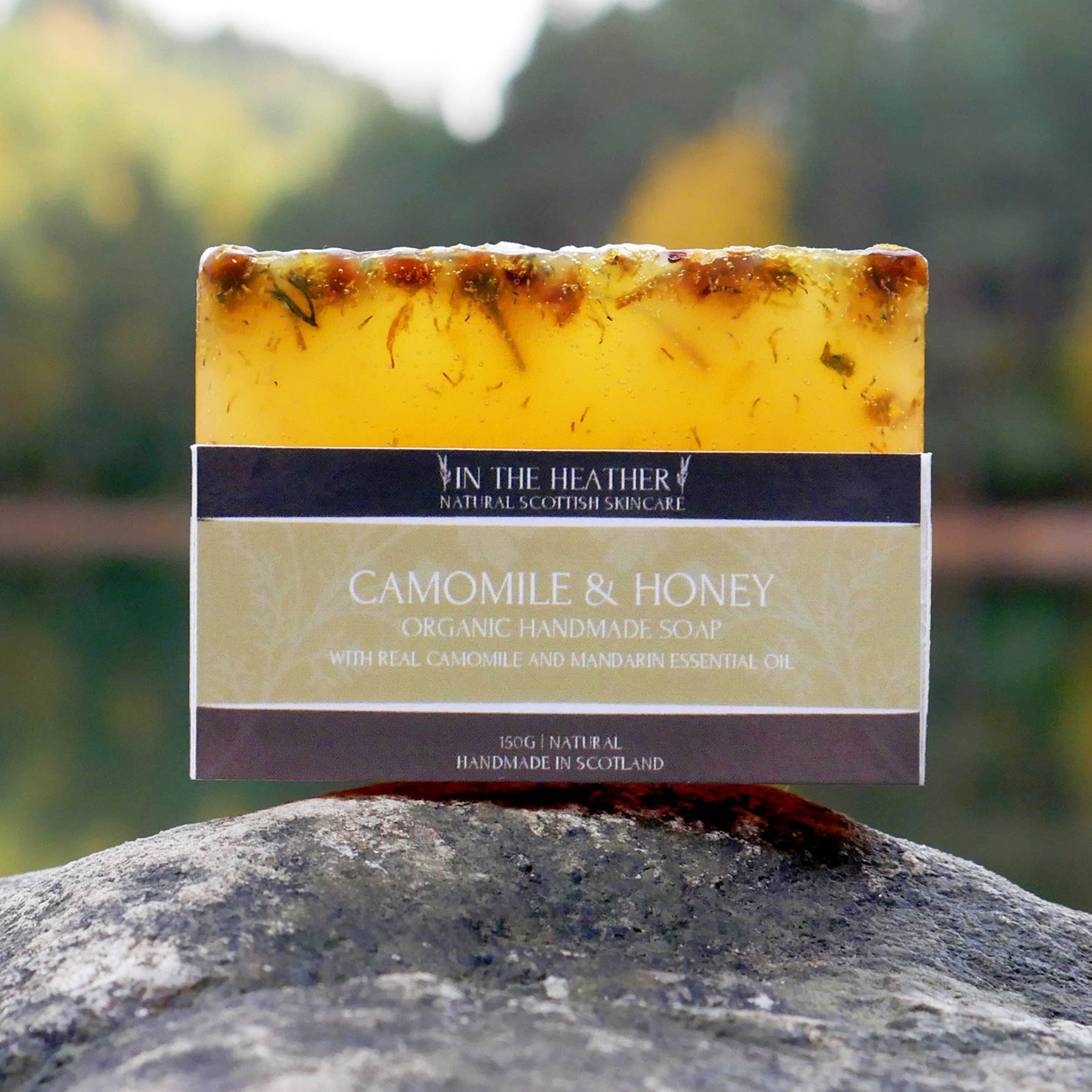 In The Heather – wholesale Bar Soap – Scottish Organic Camomile & Honey Bar Soap 150g