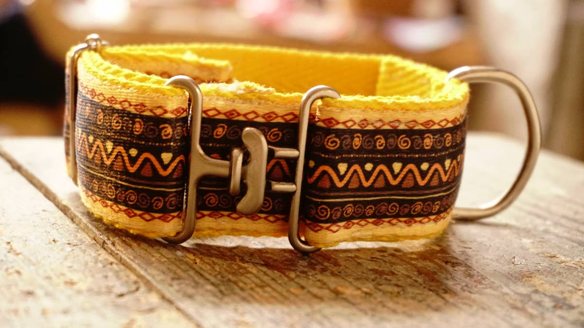 hundsfutter - Vente Collier – chien - Collier large jaune pour chiens3