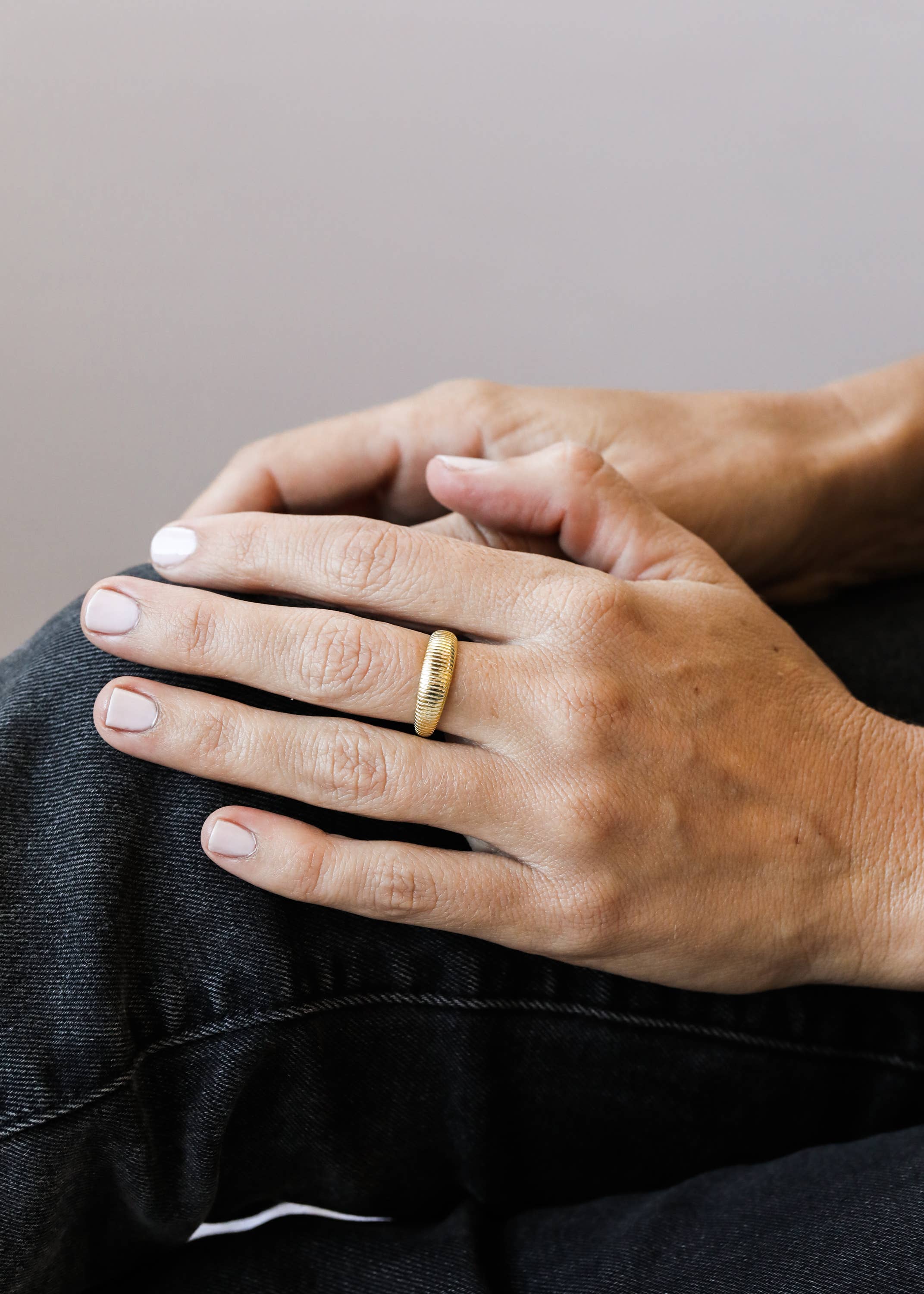 JaxKelly - Wholesale Band/Stacked Ring - Gold Rings - Ridged2