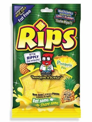 Rips Bites Pineapple 12 count for wholesale by Mr. YuYu's Chililicious Candy