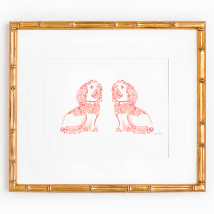 Rosa Staffordshire Hund Horisontell Akvarell Konsttryck för wholesale av Simply Jessica Marie