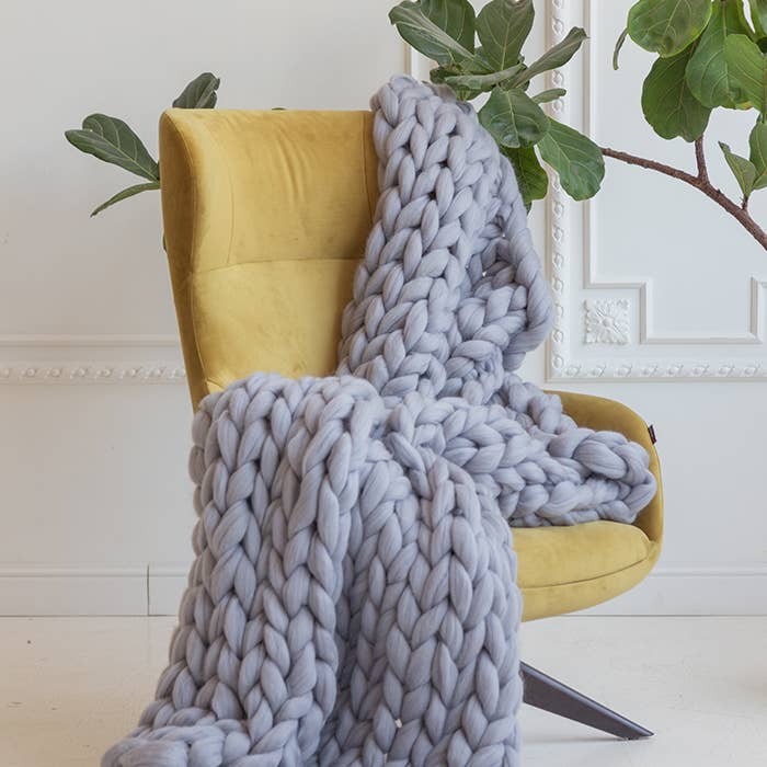 woolexperts – Manta para sofá por atacado – Cobertor gigante de tricô grosso 100% lã merino13