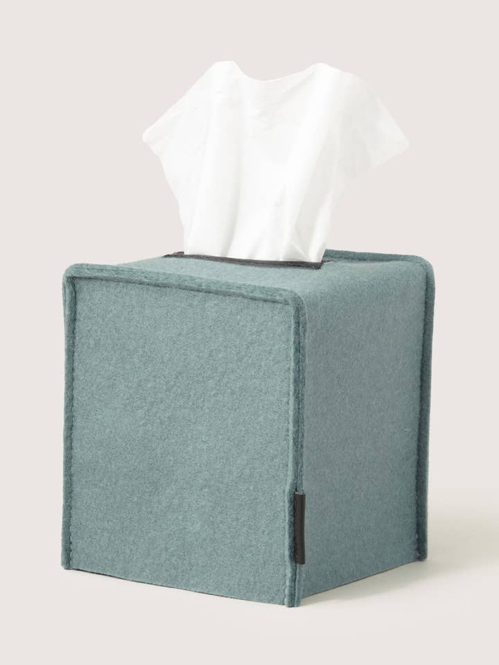 Funda para Caja de Pañuelos Pequeña de Lana Merino - Negro Abeto para venta al por mayor de Graf Lantz