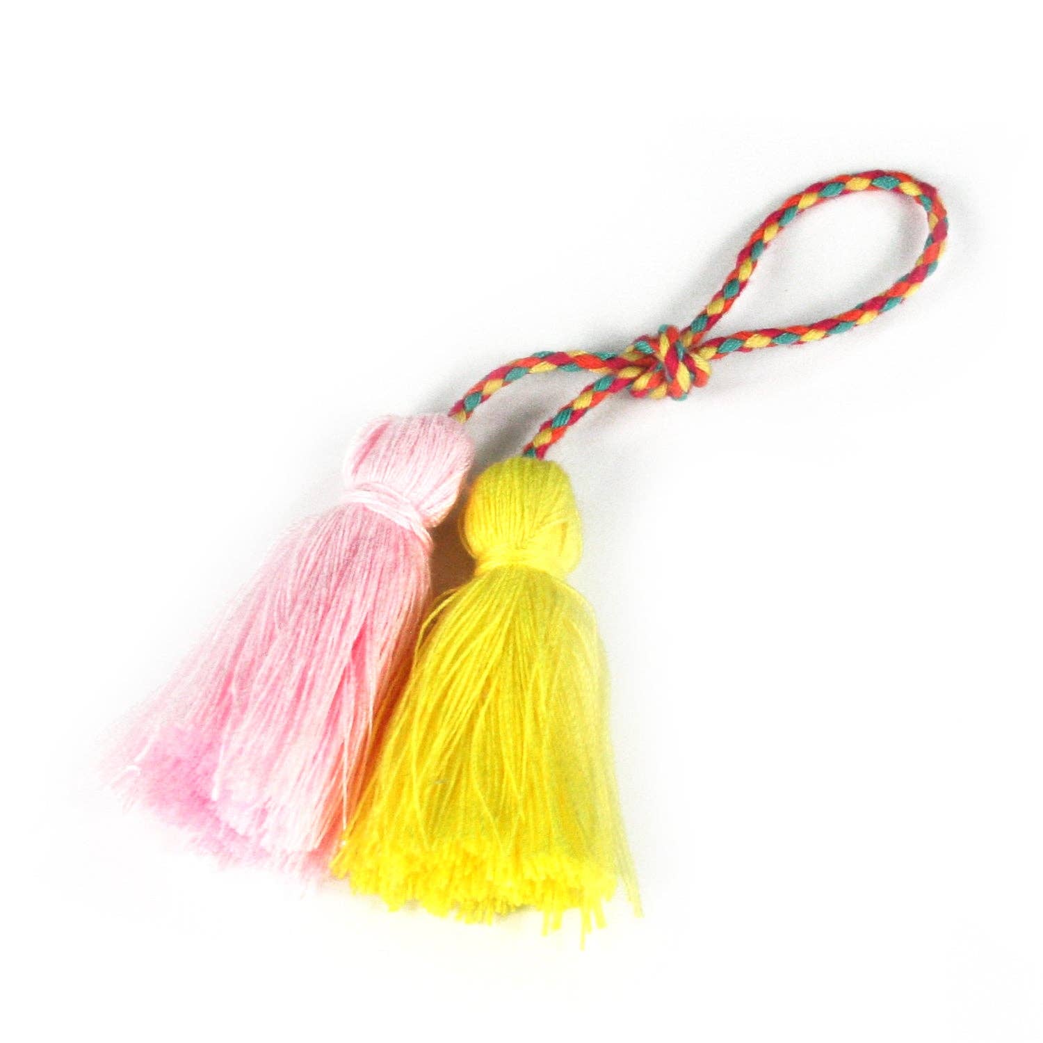 Black Ginger – wholesale Purse/bag accessory – Women’s – Small Tassel Adornment - Pink/Yellow0
