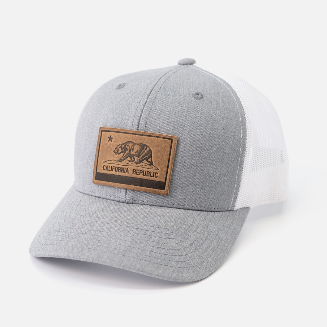 Range Leather Co. - Wholesale Trucker Hat - Unisex - California Flag Hat | Leather Patch Trucker Hat3