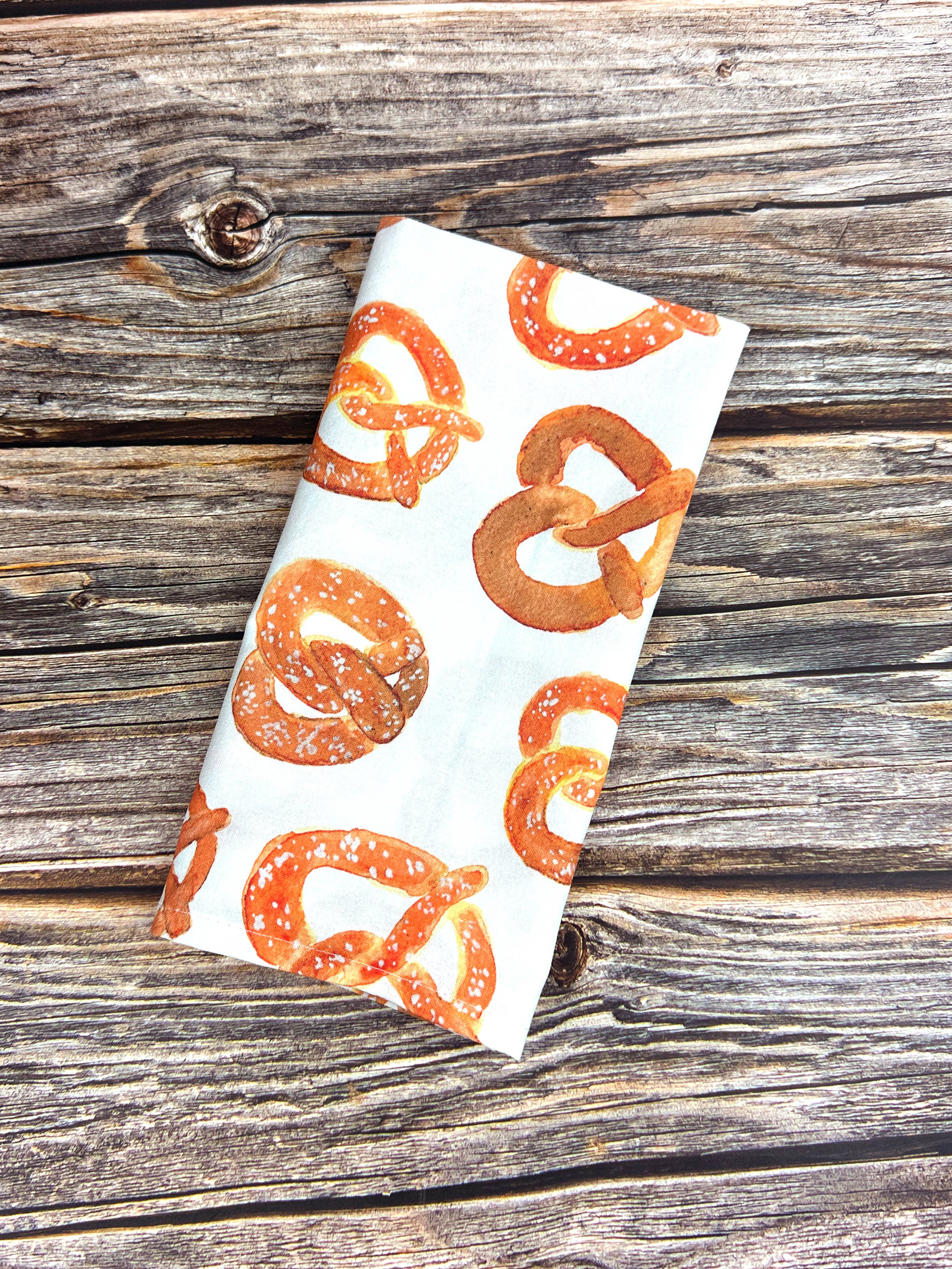 S Pogas Art - Wholesale Tea Towel - Watercolor Pretzel Kitchen Tea Towel - 100% cotton 3