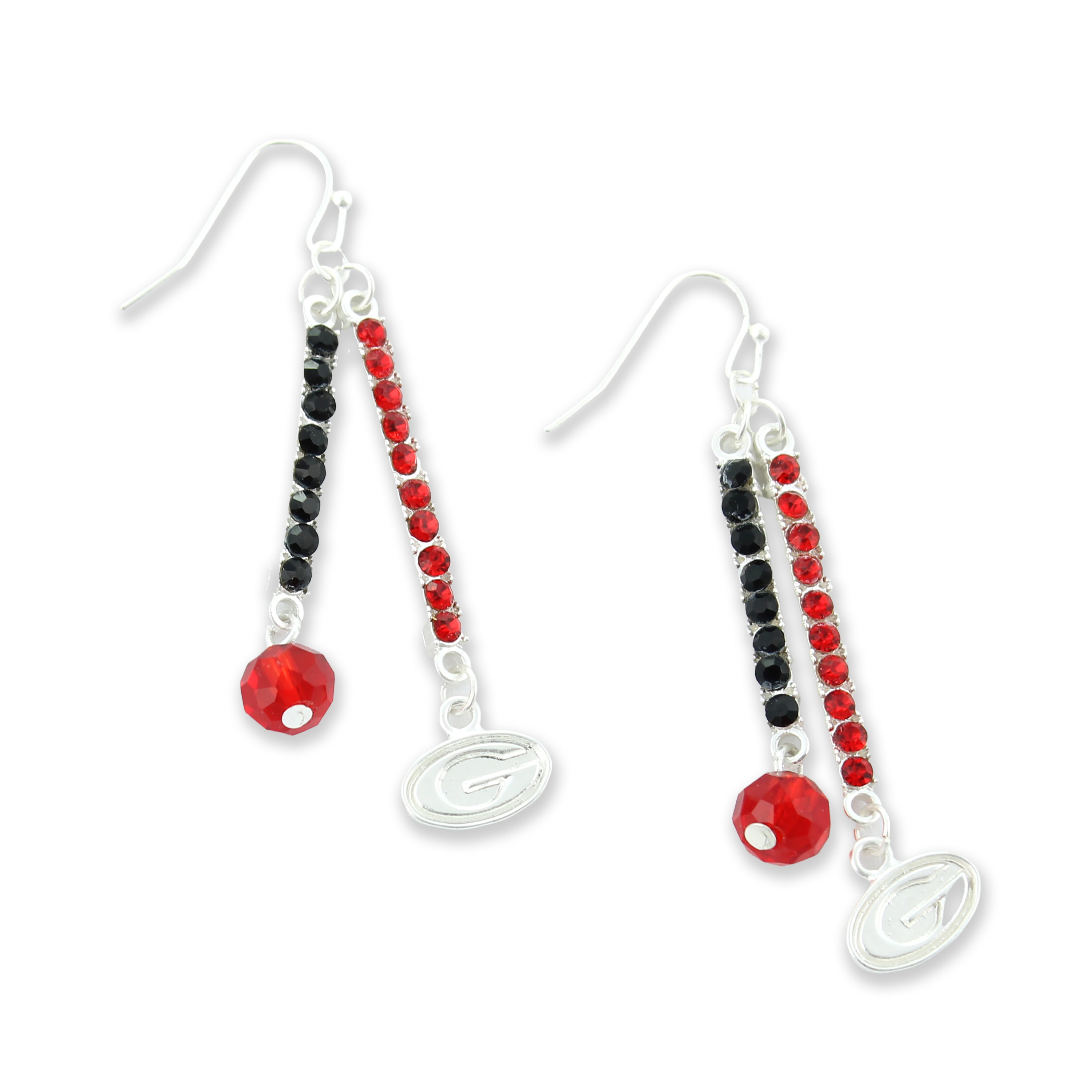 Seasons Jewelry - Vente Boucles d'oreilles pendantes - Boucles d'oreilles avec logo Georgia et barre de cristal3