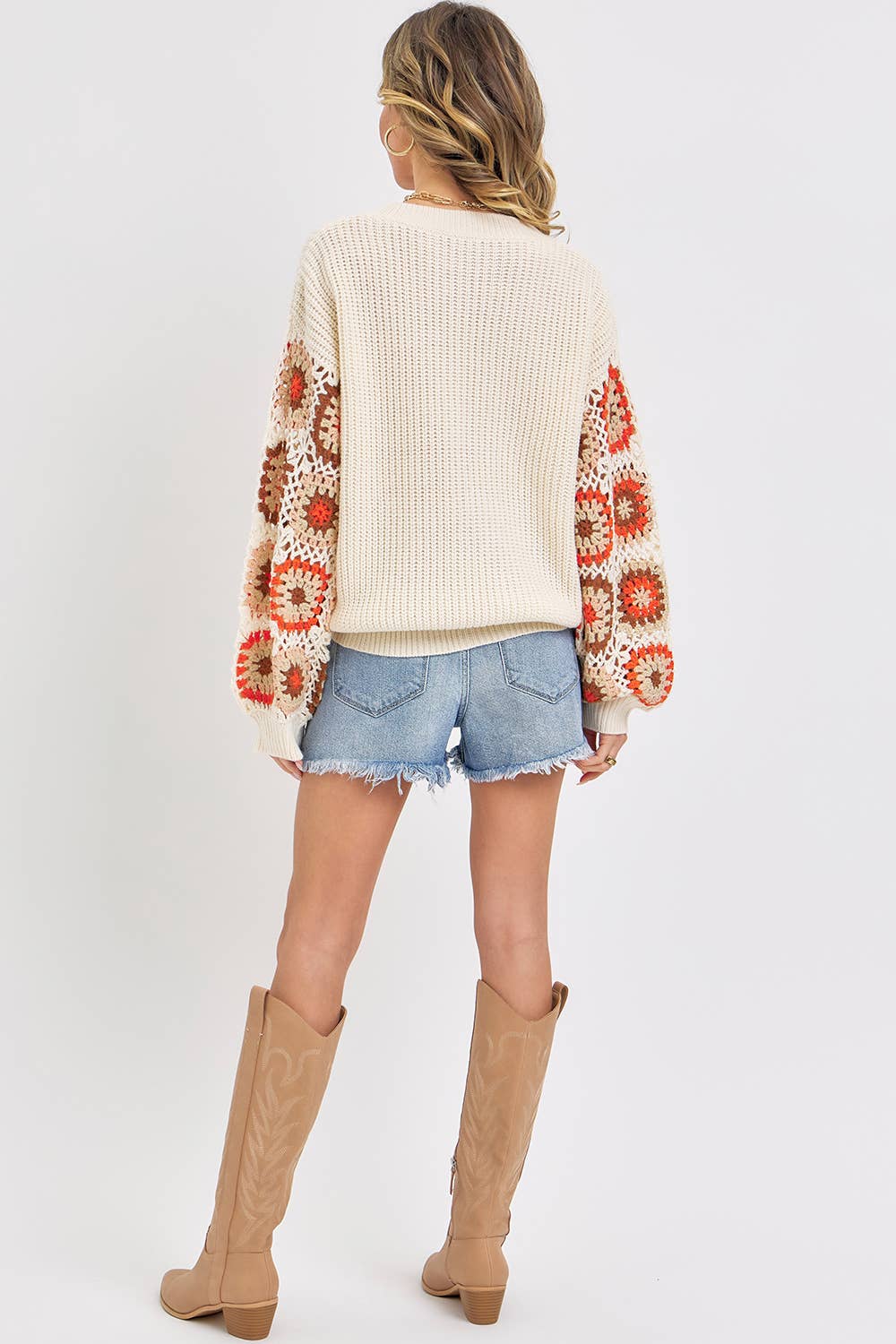 Sweet Lovely by Jen - Wholesale Knit Sweater - Women's - CROCHET PATCHWORK SWEATER26