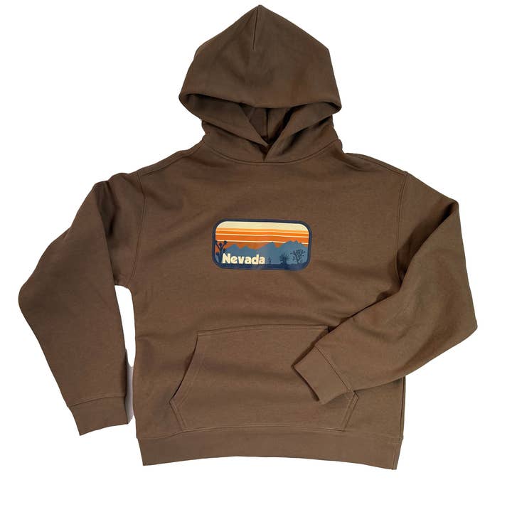 Scenic Nevada Retro Hoodie Sweatshirt (Unisex) for wholesale by Wild is Calling