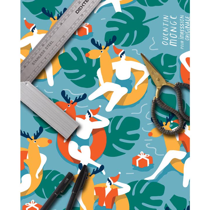 Impression Originale - Wholesale Flat Wrap - Santa Claus In The Caribbean Wrap2