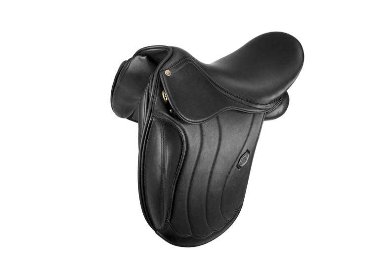 Black Henri de Rivel Parisian Monoflap Dressage Saddle for wholesale on Faire1