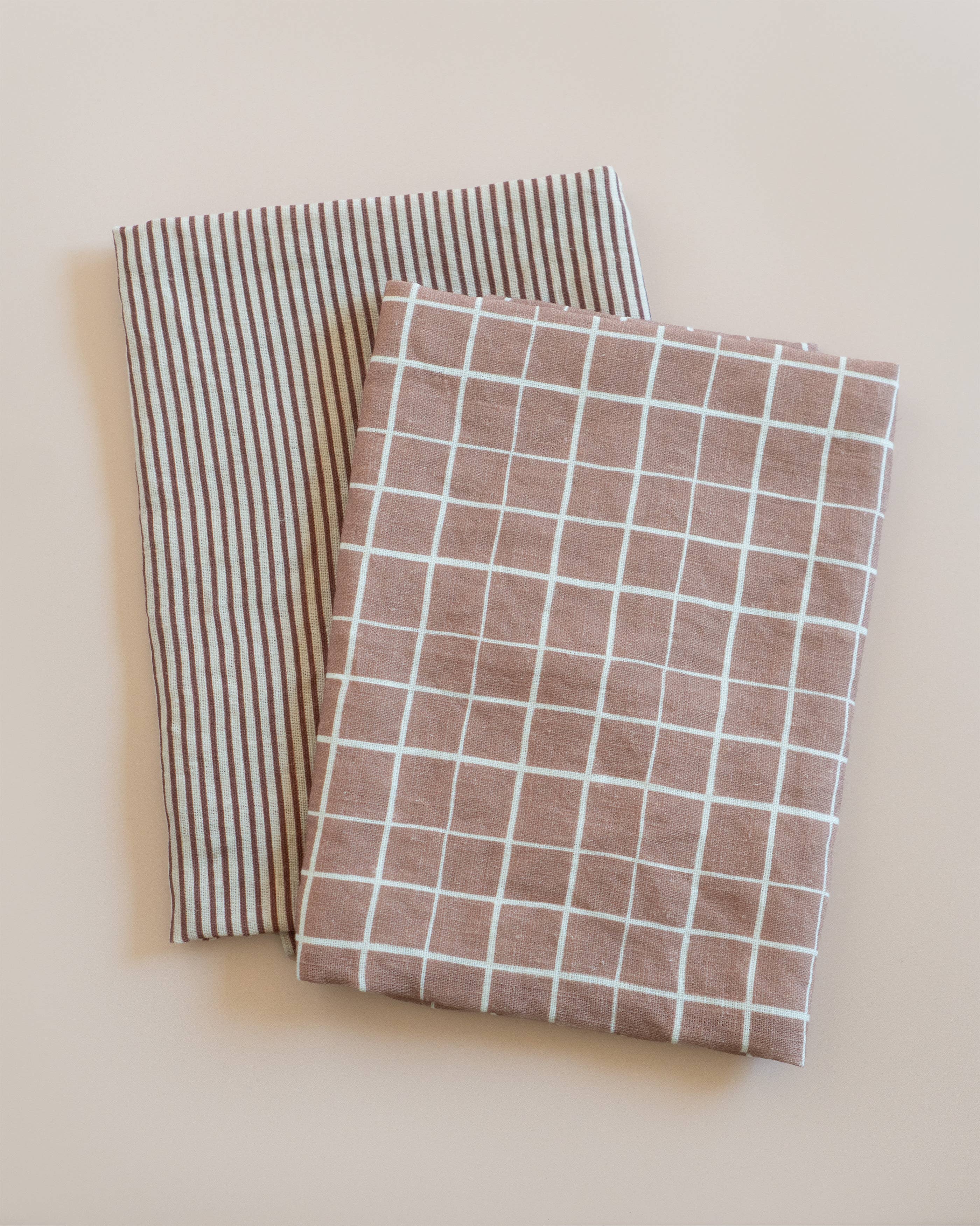 Our Heiday - Wholesale Tea Towel - Classic Stripe Wine Linen Tea Towel 1
