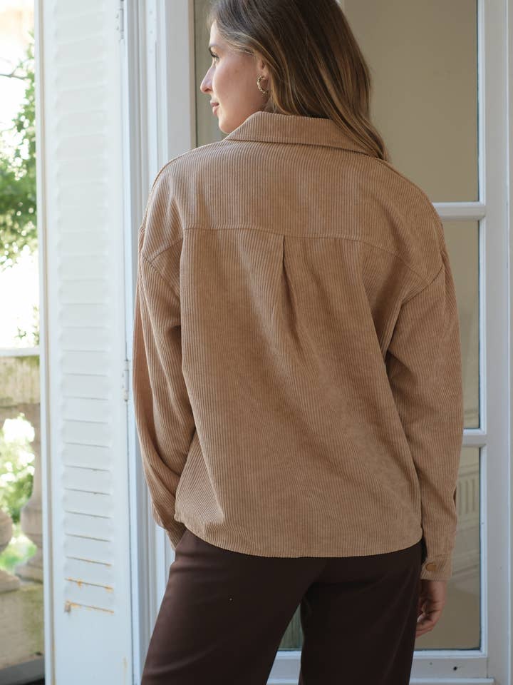 LOVIE & CO - Wholesale Outerwear - Maternity - Corduroy overshirt with patch pockets - 72926-LORIS7