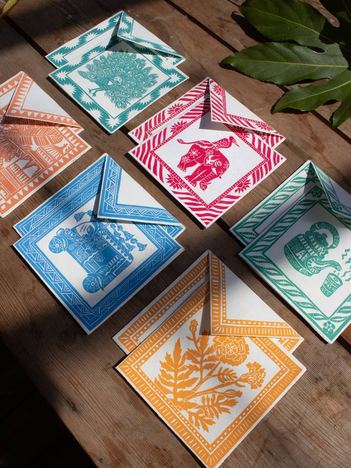 Hand Printed Greetings Cards for wholesale by AARVEN