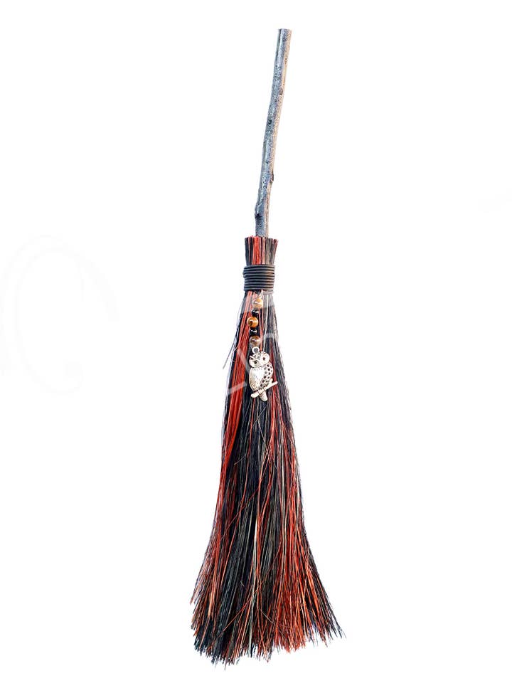 (PC)WITCH'S BROOM - ROUND BLACK & BROWN WITH TIGER EYE for wholesale by Oceanic Linkways Inc