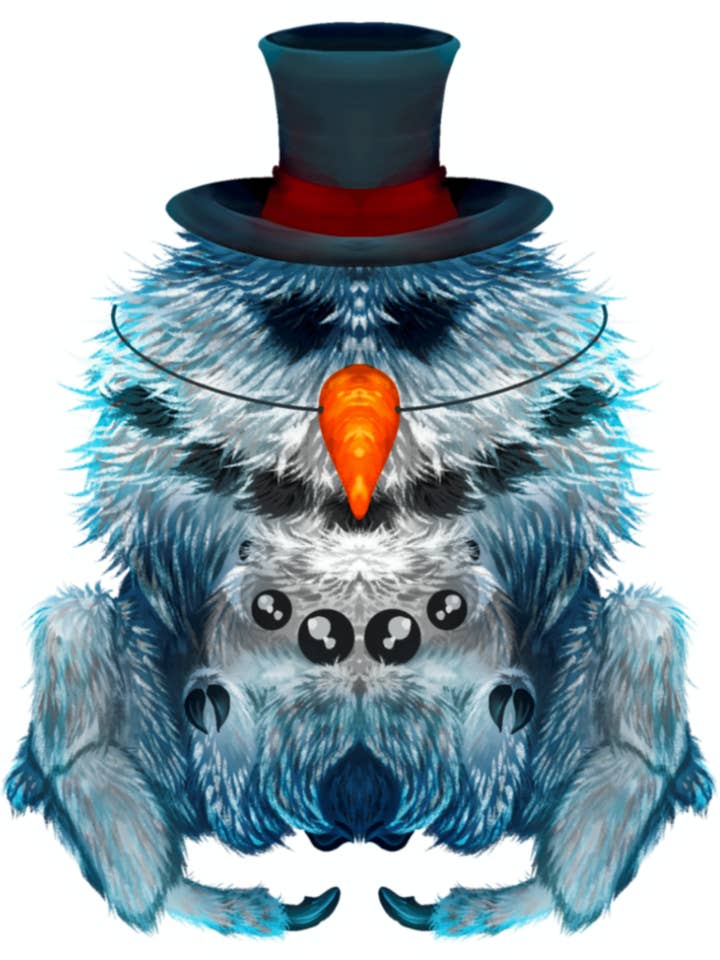 Mr. Snowman Fluffy Spider Glossy Vinyl Klistermärke för wholesale av Lil Biscuits Design