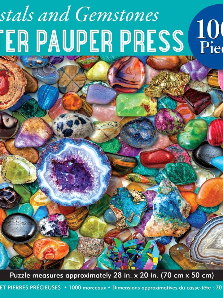 Crystals and Gemstones 1000 Piece Jigsaw Puzzle for wholesale by Peter Pauper Press