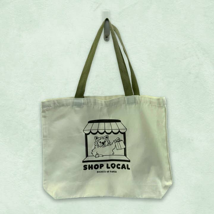 Pink Shop Local Tote Bag for wholesale on Faire