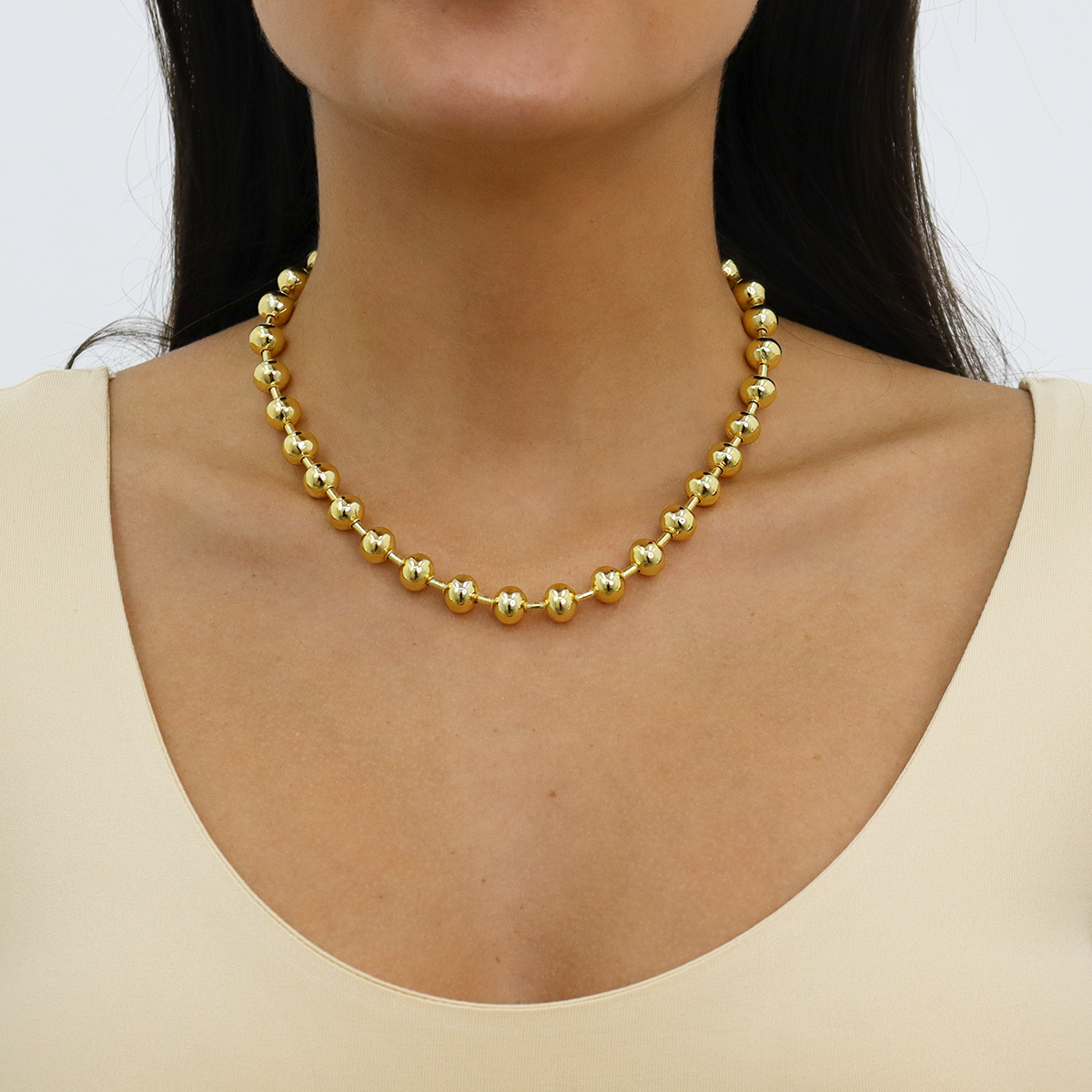 KARINE SULTAN - Wholesale Link & Chain Necklace - Trendy Ball Chain Layering Necklace - Stylish & Unique1