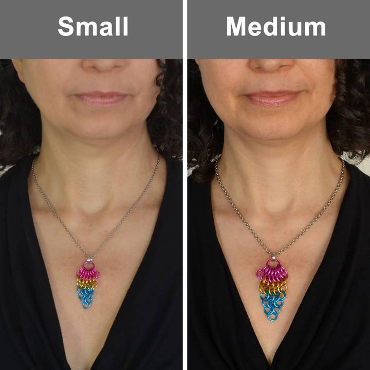 Rebeca Mojica Jewelry - Wholesale Pendant/Charm Necklace - Lesbian Pride - Chainmaille Cluster Pendant4
