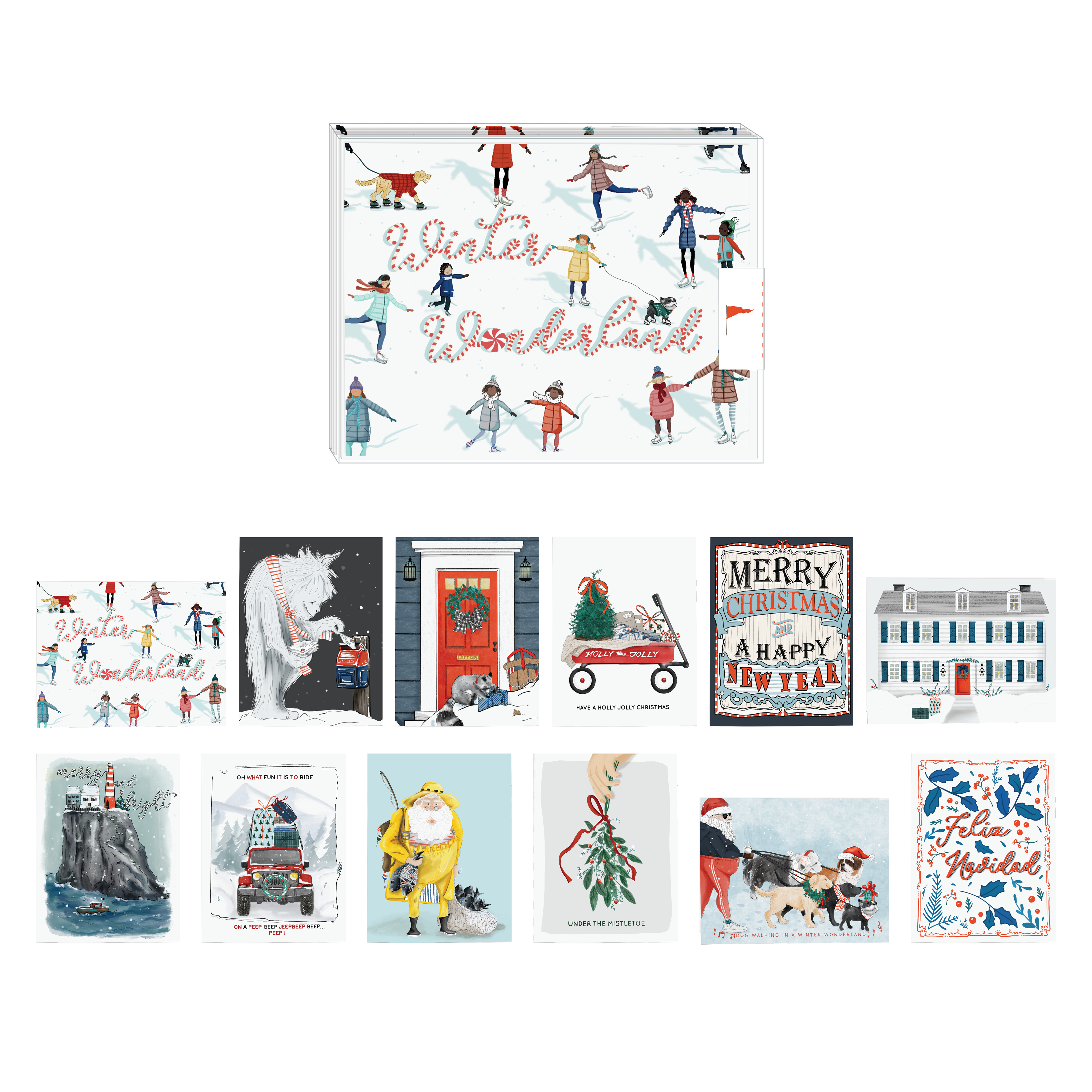 Ramus & Co. - Venta al por mayor Tarjetas de Navidad - Winter Wonderland Juego surtido de 120