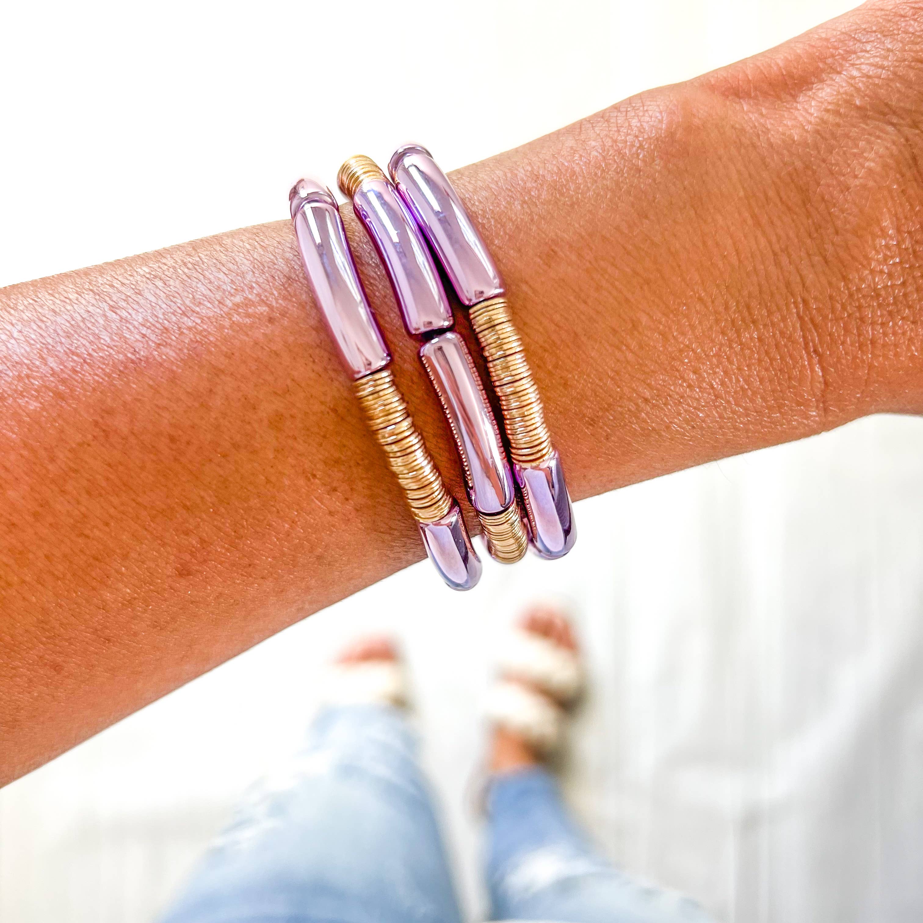 Savvy Bling - Wholesale Beaded Bracelet - Metallic Tube Bracelets111