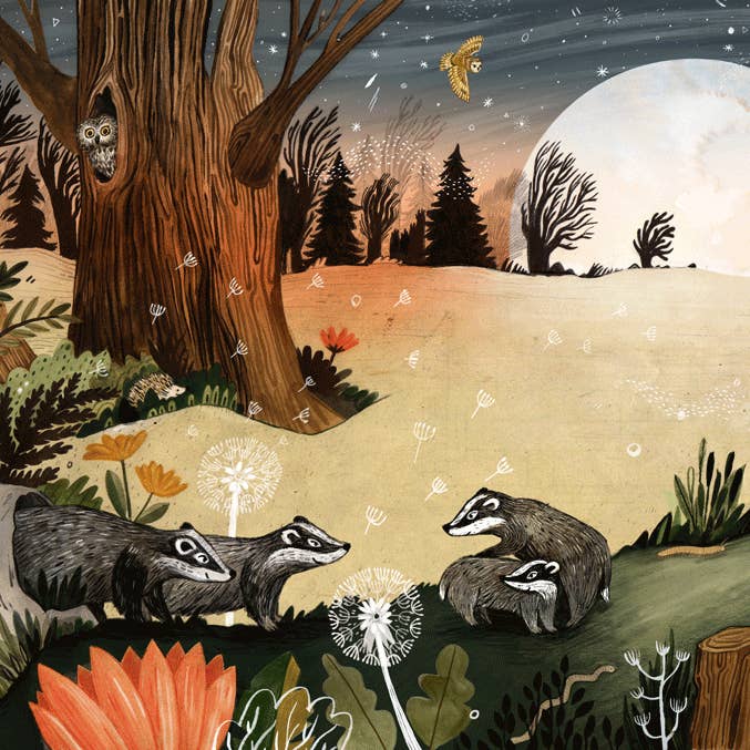 Badgers//Signerat tryck för wholesale av Sandra Dieckmann