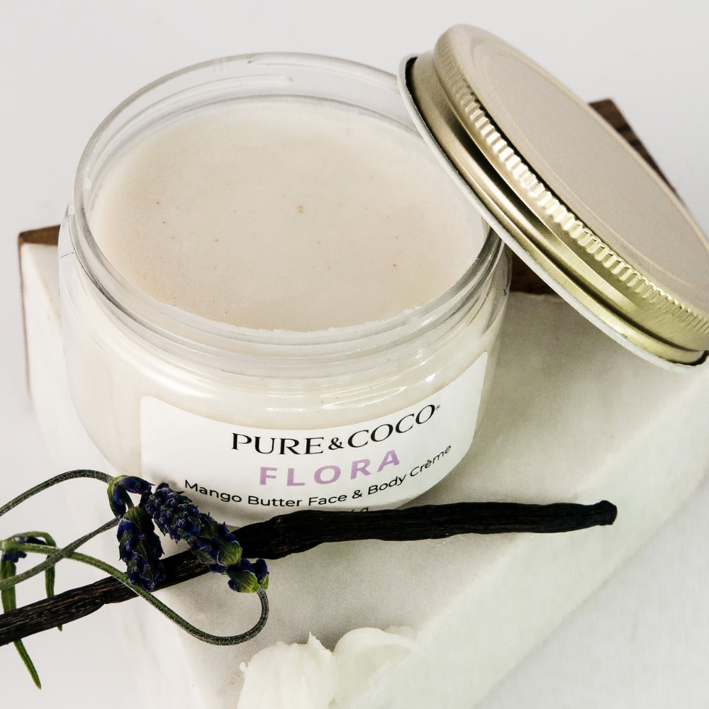 Pure & Coco | Organic Coconut Oil Face & Body Skincare - Wholesale Body Cream/Lotion - Flora Mango Butter Face & Body Crème for Dry Sensitive Skin1