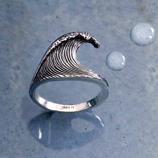 Nina Designs - Wholesale Cocktail/Statement Ring - Sterling Silver Dimensional Wave Ring0