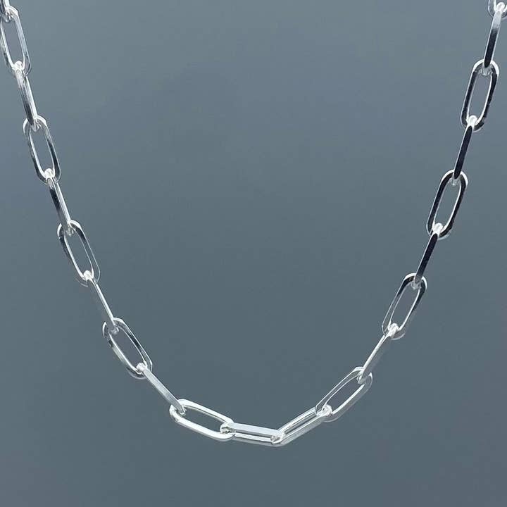 Something Silver - Wholesale Link & Chain Necklace - 4mm Sterling Silver Paperclip Link Chain