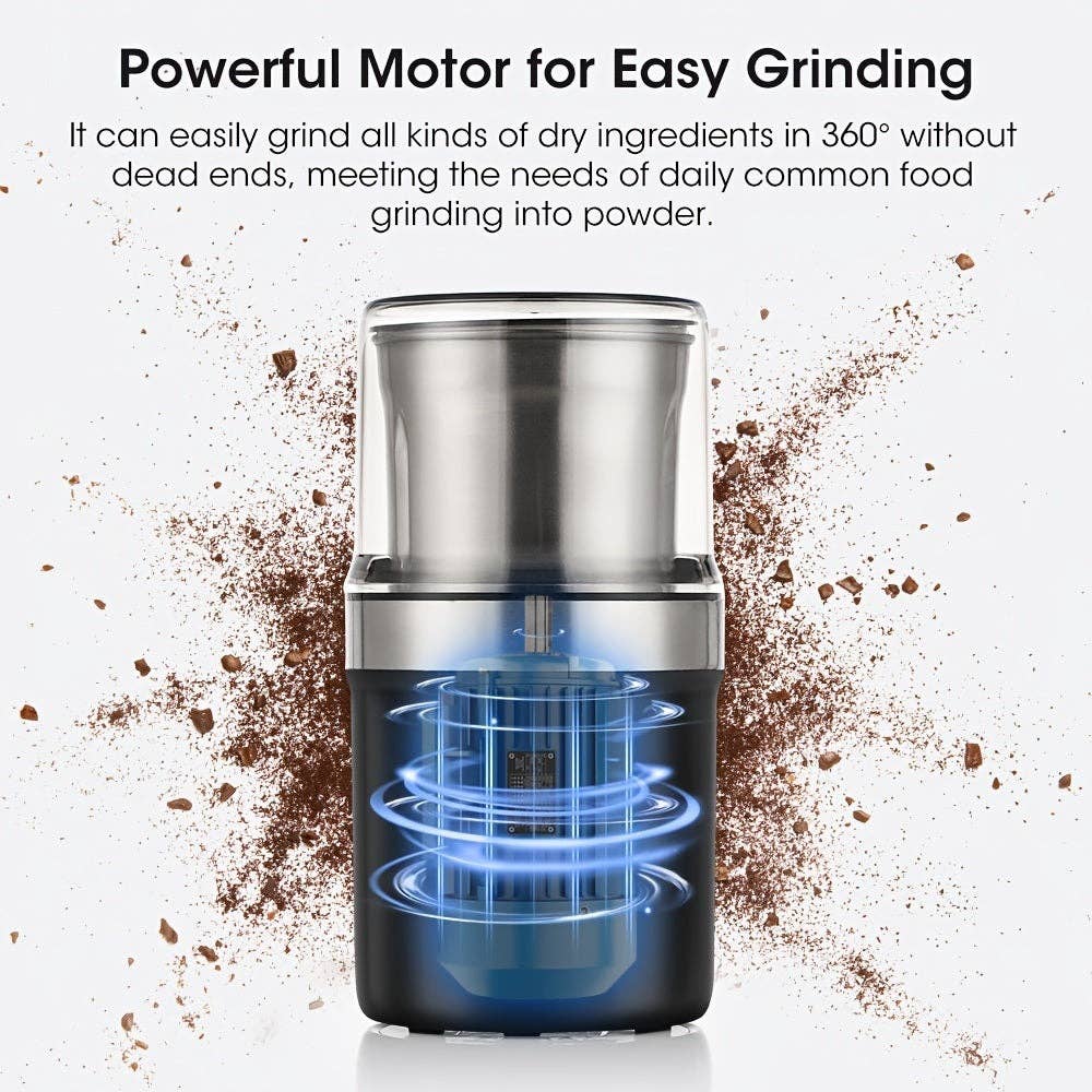 Black 1pc Automatic Grinder; Detachable Washable Design Garlic Herbal Grain Spice Grinder; Electric Coffee Bean Grinders for wholesale on Faire4