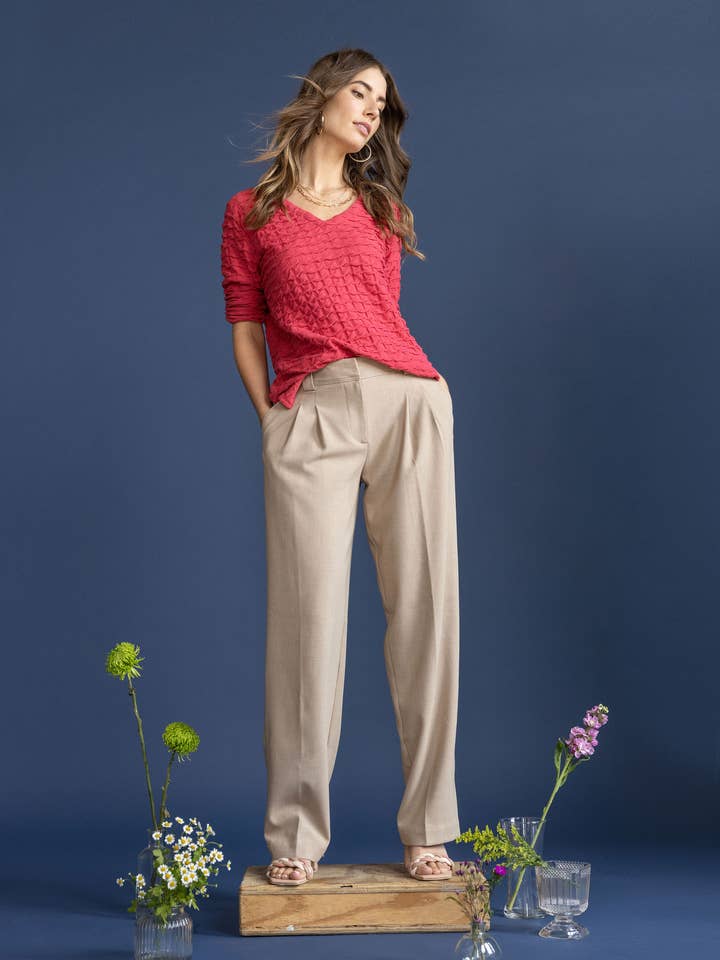 Top mit Waffelmuster für den Großhandel von Komil