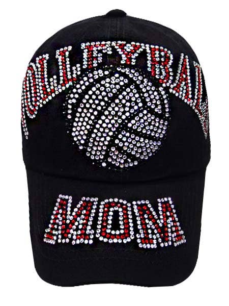 Volleyball MOM Rhinestone Baseball Cap for wholesale by Cap Zone
