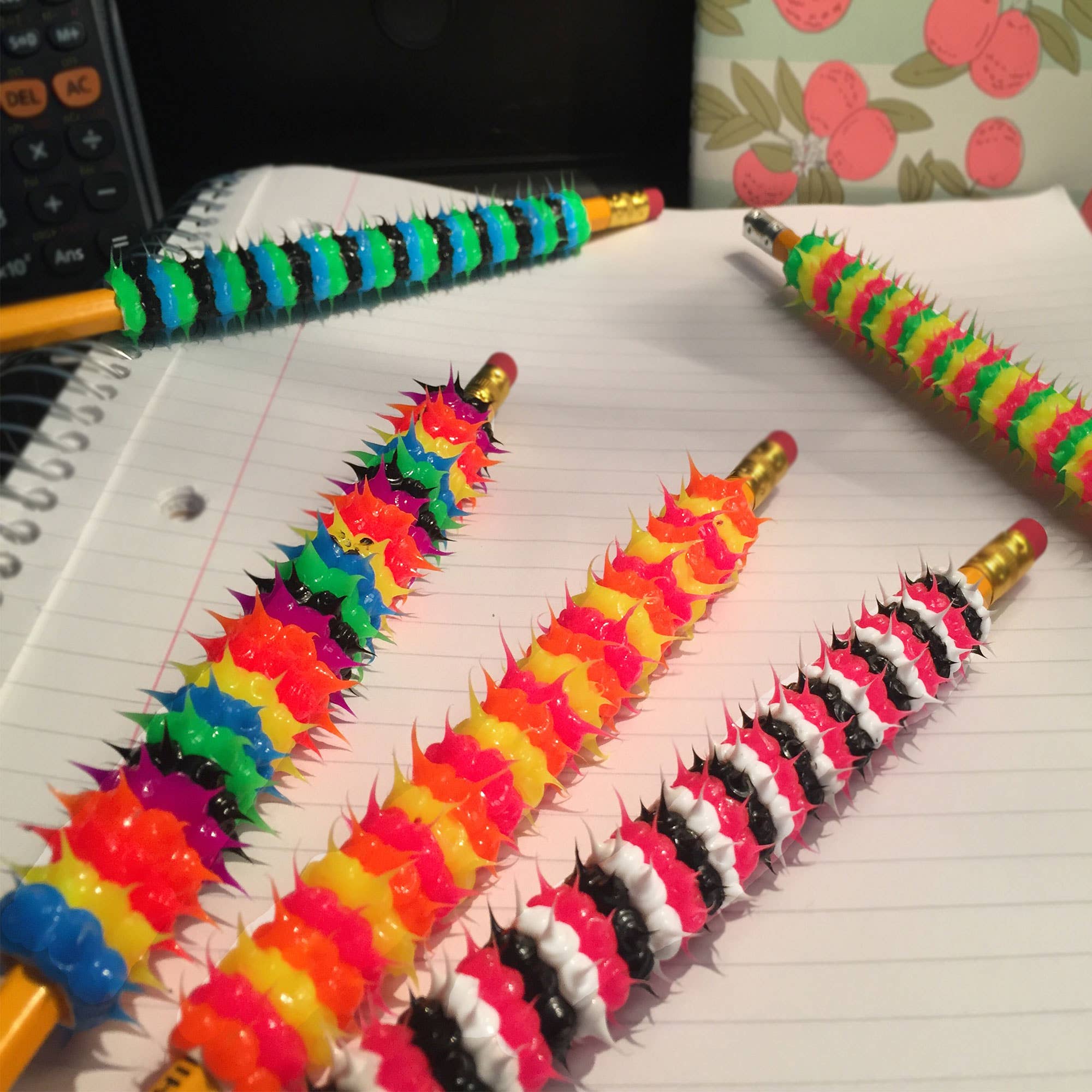 Natalia - Wholesale Pencil Case/Pouch - Spiky Sensory Fidget Pencil Grip Jacket Holders- SET 123