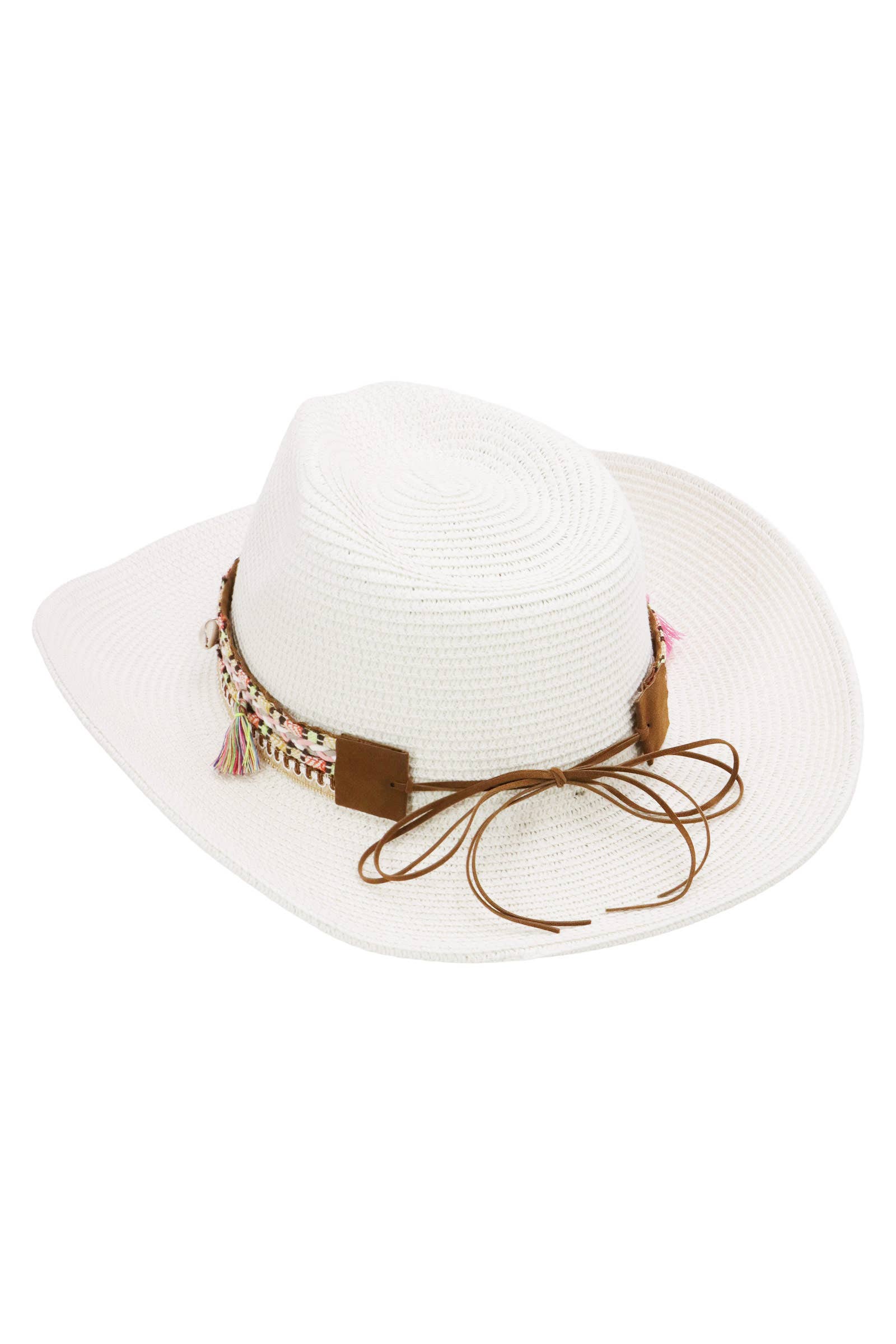 Cap Zone - Wholesale Cowboy Hat - Women's - Pink Tassel Straw Coastal Cowgirl Hat22