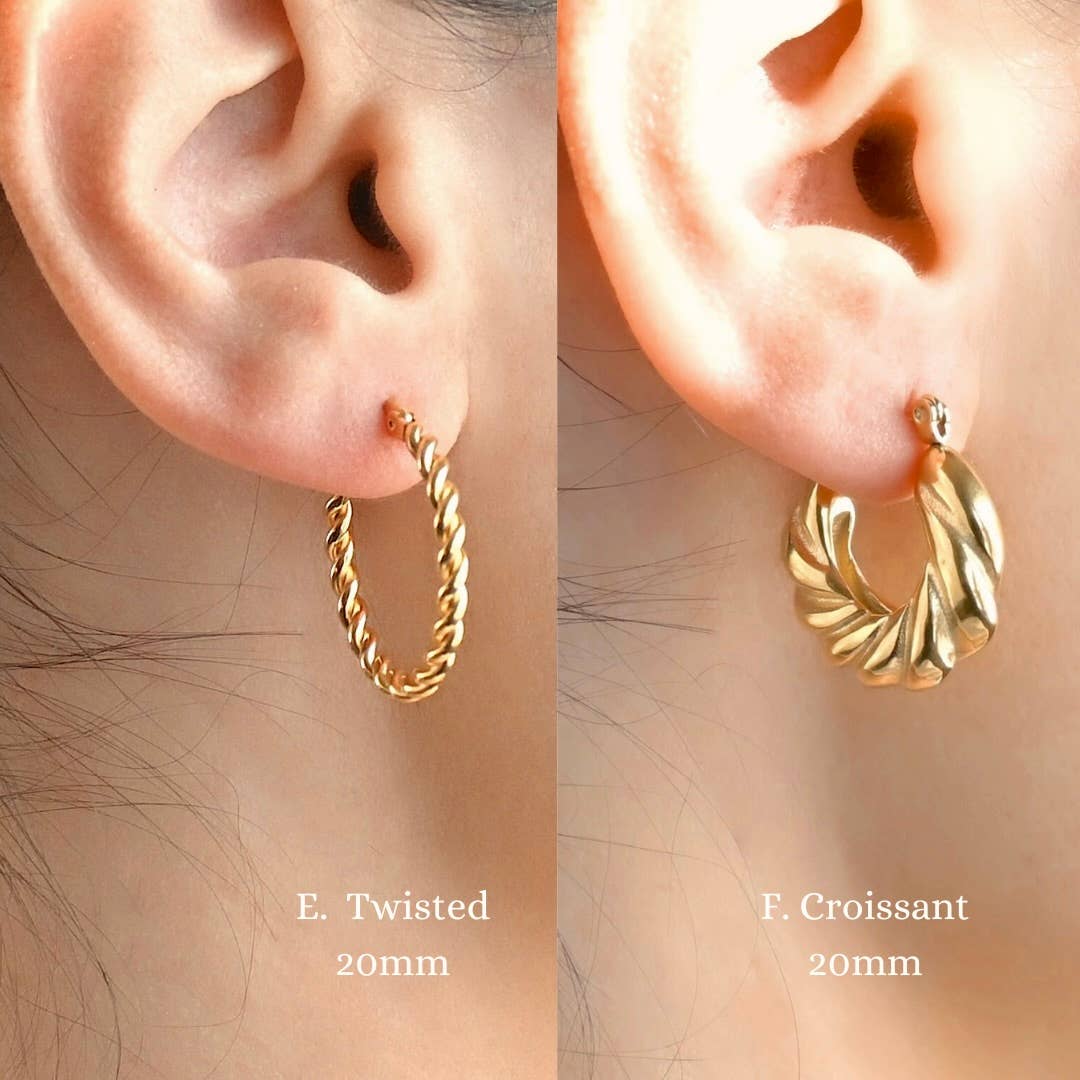 Blueyejewelry - Vente Créoles - Créoles en or 18 carats - Créoles tendance sans ternissement4