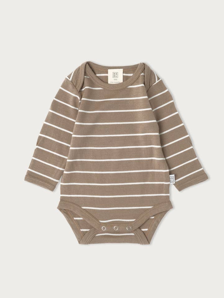 Body Merino - Rayure Noyer pour la vente par Babu