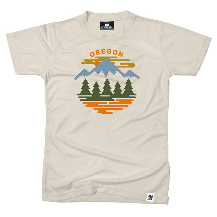Oregon Fifty Mountain Ranges Four Seasons | Adult T-Shirt for wholesale by Little Bay Root
