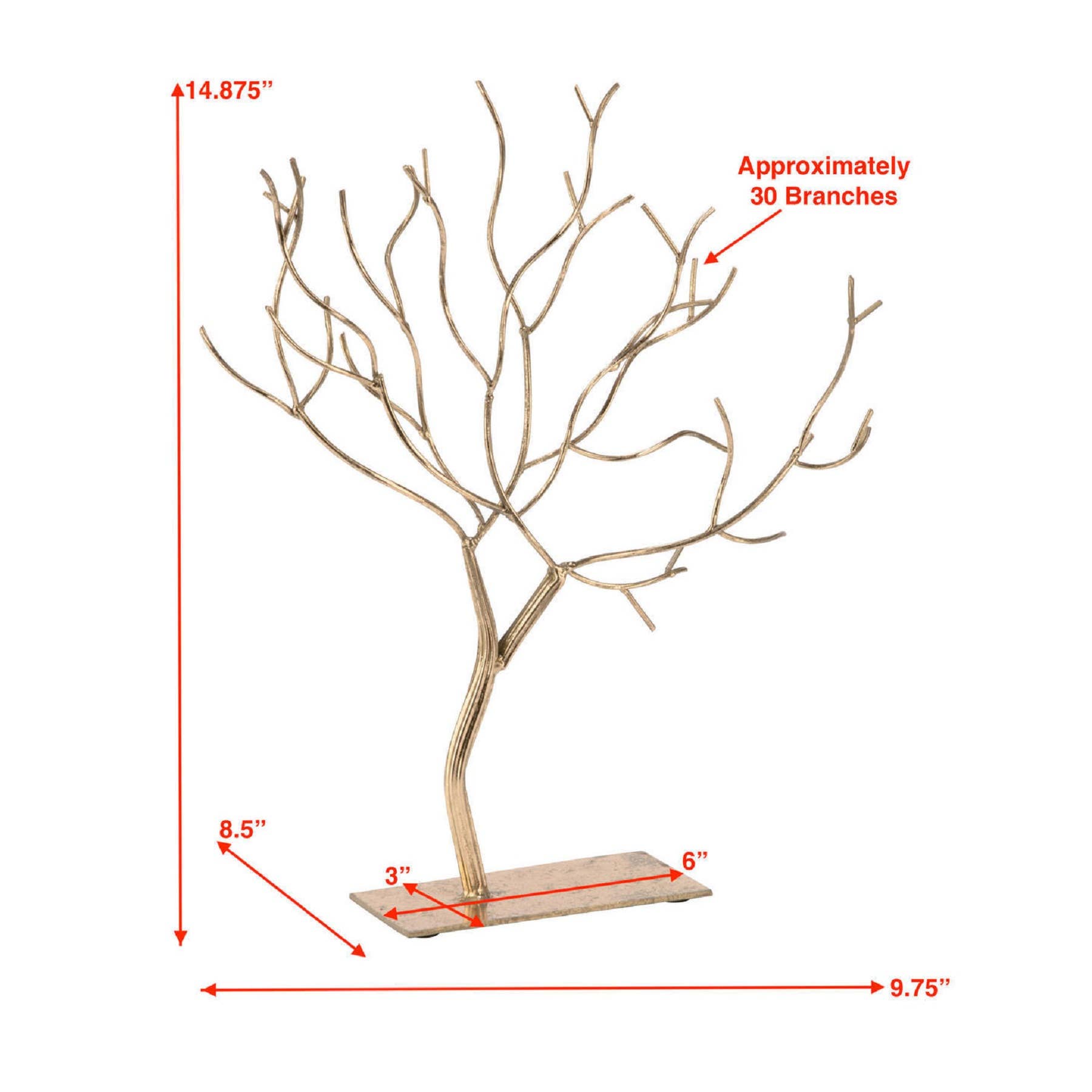 Tripar International – wholesale Jewellery stand & display – Gold Foil Jewelry Tree5