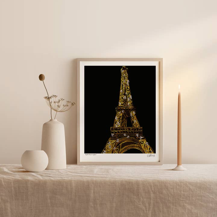 Eiffel Tower Lights - Fine Art Print for wholesale by Claire Coleman Studio