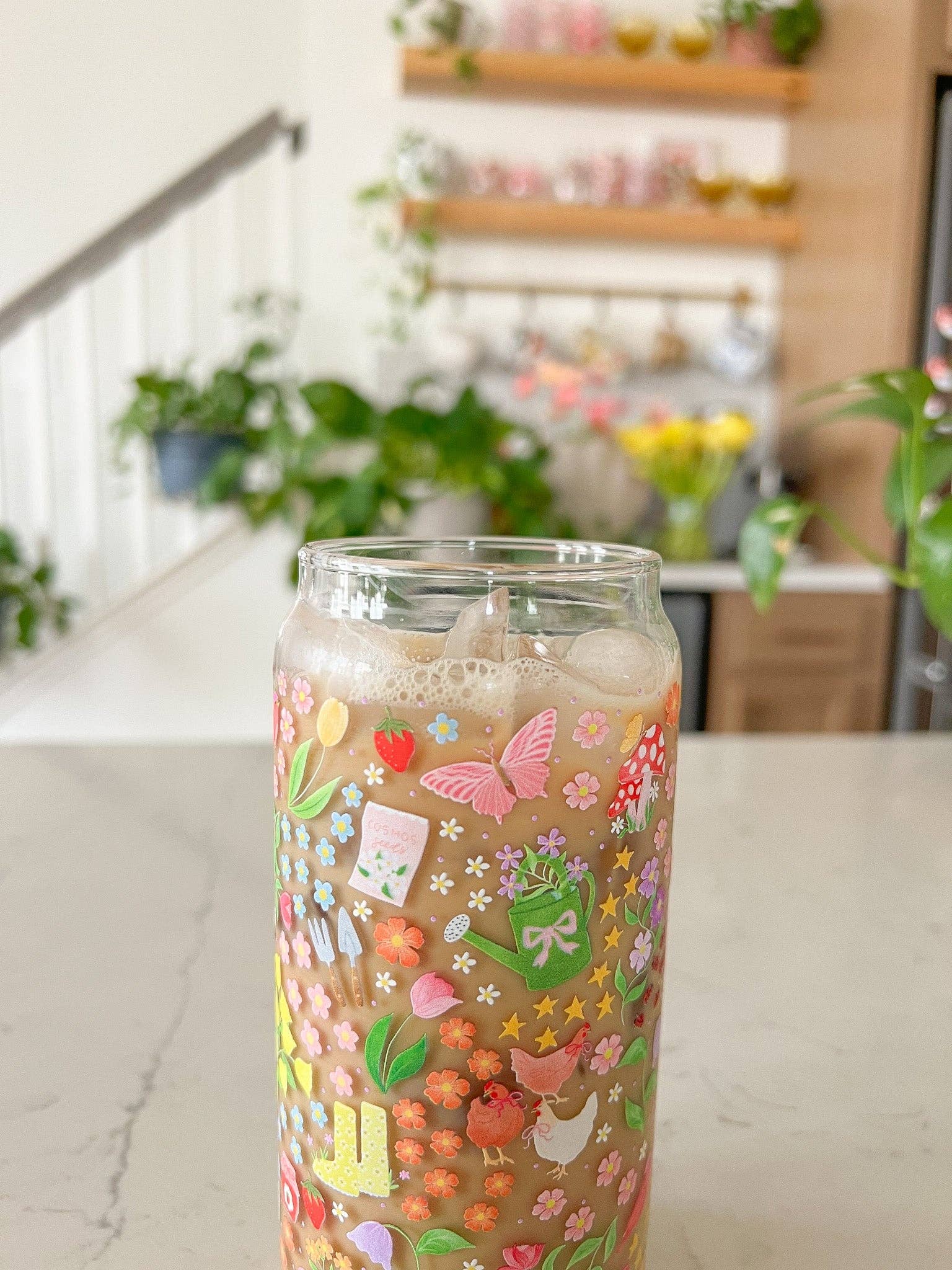 Hart and Flora Shop – wholesale Drinking glass/cup – 20oz In The Garden Glass4