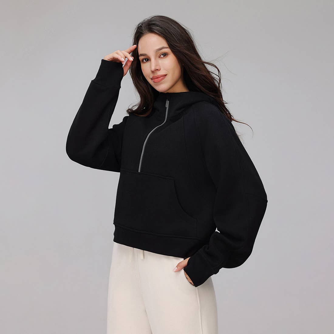 Sodalemon - Wholesale Hoodie - Women's - Women Cropped Fleece Hooded Hoodie10